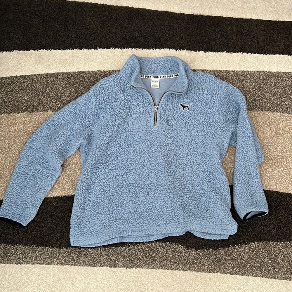 VS Pink Sherpa Pullover Halfzip